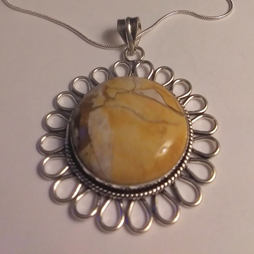 Mosaic Jasper 925 Sterling Silver Necklace 111$